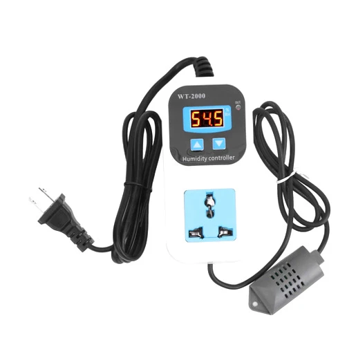 LiebeWH Digital Humidity Controller Humidify Dehumidification Switch Socket 0%~99% RH Hygrostat Outlet 110‑220V (US Plug)