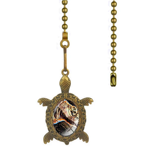 Hyamass Ceiling Fan Pull Chain Extender, Sea Turtle Pull Chain Extension, 12 Inch Ceiling Fan Chain Ornament with Ball Connector, Fan Chain for Ceiling Fan Light Decoration(Bronze)