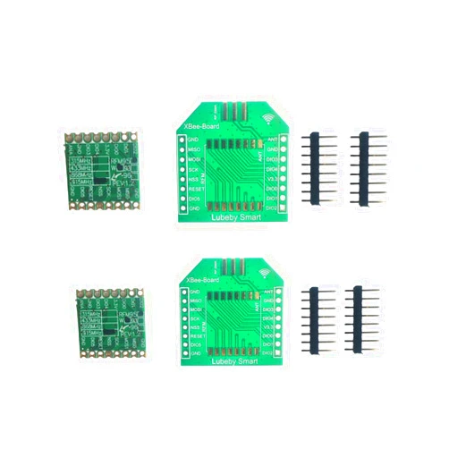 Lubeby Smart sx1276 RF Module, LoRa1276 RFM95W RFM96W RFM98W LoRa Radio Test Kit with Adapter Board and Pin Header (RFM95W Test Kit X 2 pcs (915Mhz))
