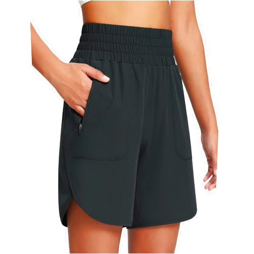 BALEAF Women's Athletic Shorts 7 Inch Long Running Workout Hiking Shorts High Waisted Quick Dry Zipper Pockets UPF50+