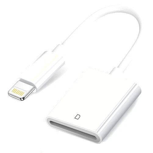 Wahbite Apple Lightning to SD Card Camera Reader, Trail Camera Viewer SD Memory Card Adapter for iPhone 14/13/12/11/XS/XR/X/8/7/iPad, Plug and Play
