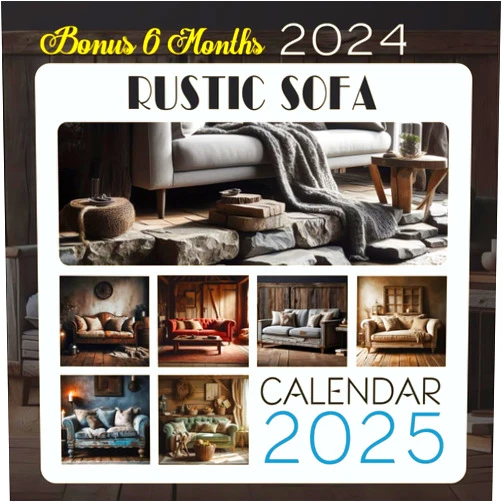 Anita Pittman Rustic Sofa Calendar 2025: 18 Monthly January To December 2025, Including a Bonus of 6 Months in 2024, Organize with a Large-Sized Note Sections in Each Month.