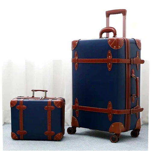 FORAO Travelling Luggage 2021 New Retro Soild Color Travel Bag Rolling Luggage Sets,12