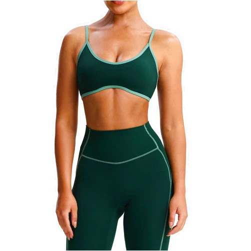 Aoxjox Women's Color Block Workout Sports Bras Fitness Backless Padded Lexi Lined Strappy Bra Athletic Yoga Crop Tank Top