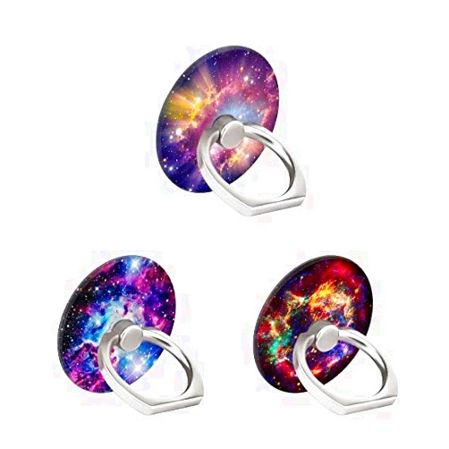 BF2JK Three Pack Cell Phone Ring Holder, 360°Rotation Finger Ring Stand Grip for Smartphones,Tablets,Pads (Nebula)