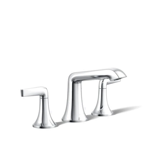 Kohler K-22020-4-CP Kohler K-22020-4 Tempered 1.2 GPM Widespread Bathroom Faucet with UltraGlide and Pop-Up Drain Assembly