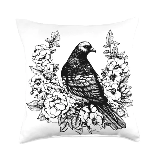 Tauben Fliegen Vogel Taubenzüchter Geschenk Gift Whisperer Pigeons Throw Pillow, 18x18, Multicolor