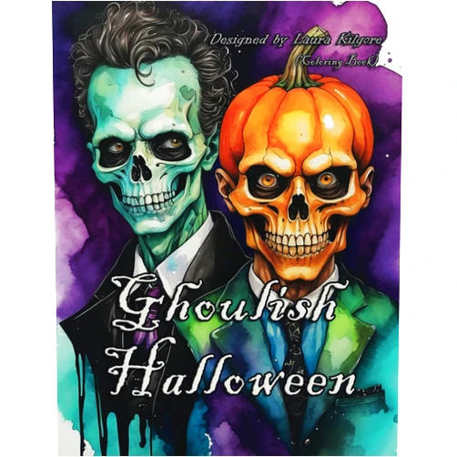 Laura Kilgore Ghoulish Halloween: 48-Page Coloring Book in Greyscale for Adults. This book theme is about Halloween. These are fun, scary and ghoulish for ... then these are fun pictures to color.