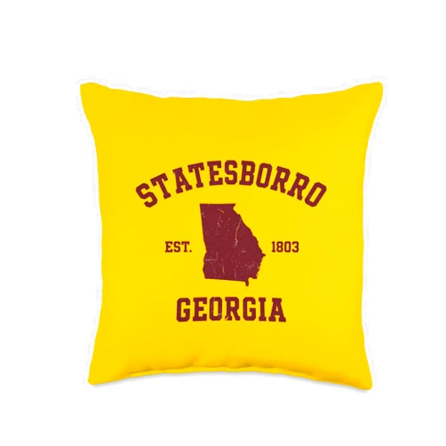 Statesboro Georgia Heritage Map Retro Vibe Statesboro Georgia Est 1803 Heritage Vintage Throw Pillow