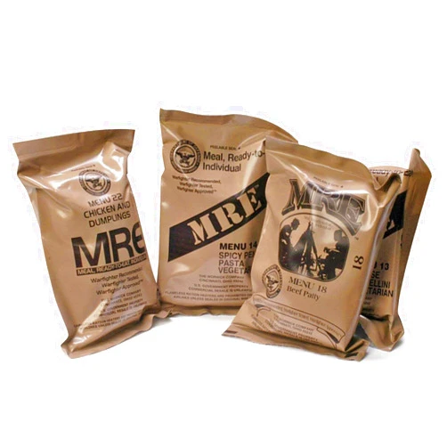 Generic Meals Ready to Eat Surplus (Pack of 4) - MRE Emergency Food Rations w/Assorted Flavors for Camping, Survival & More - 2025 Package date or Better
