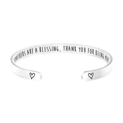 JoycuFF Bracelets for Women Funny Inspirational Gifts for Her Sister to Sister Jewelry Mantra Cuff Bangle