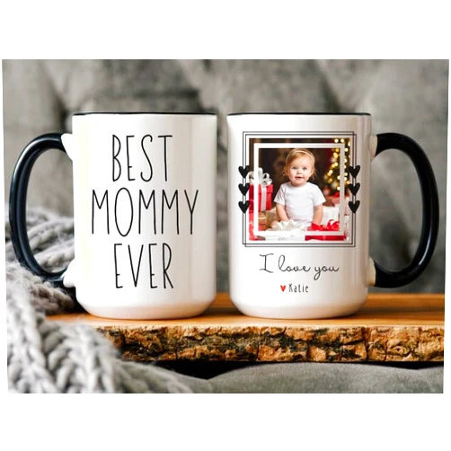 Generic Mommy Mug – Custom Photo Gift for New Moms, First-Time Mom & New Parent – Personalized Coffee Cup for Baby Shower or Mother's Day