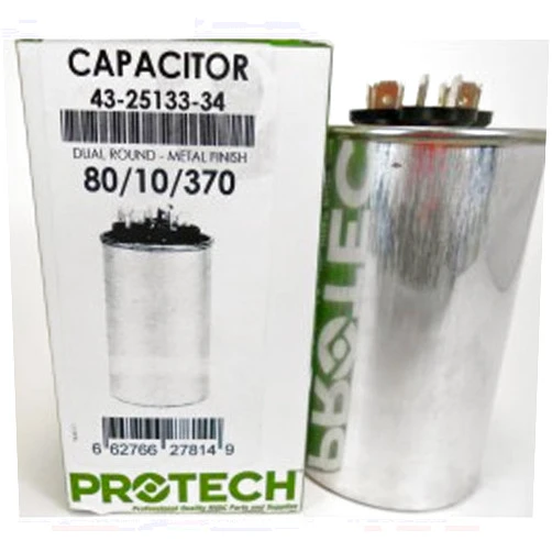 OEM Replm for Rheem 43-101665-30 -Rheem OEM Round Replacement Dual Run Capacitor 80 + 10 UF/MFD 370 Volt