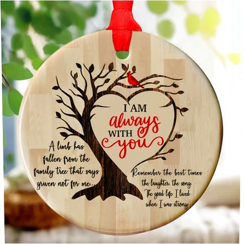Jocidea Cardinal I Am Always with You - Memorial Christmas Ornament - Condolence Gift - Loss of Loved One Gift