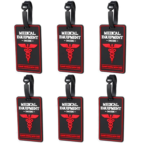 Shinylin 6 Pcs Medical Equipment Luggage Tag Device Tag with Detachable Plastic Strap for Luggage or Bags,Medical Respiratory Equipment & Supplies