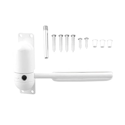 LEIXIUSM Door Closers Zinc Alloy Mini Adjustable Surface Mounted Automatic Spring Door Hardware White 10-60KG Door Opener