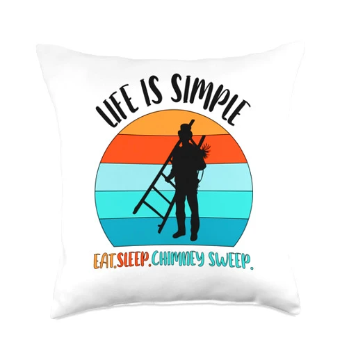 Beruf Arbeit Job Handwerker lustige Sprüche Sweep Chimney Sweeper Throw Pillow, 18x18, Multicolor