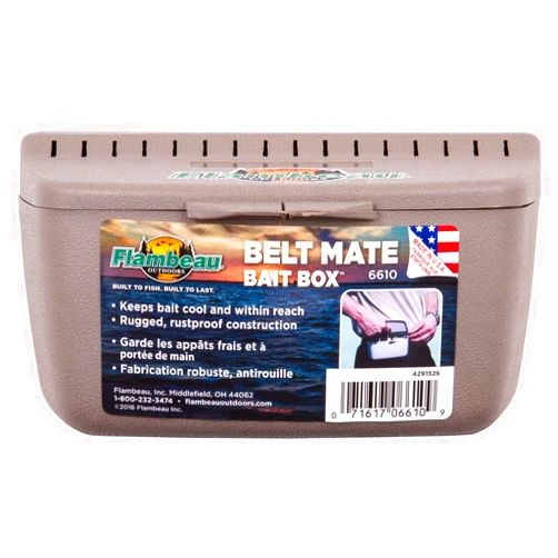 Flambeau Outdoors 6610 Belt Mate Bait Holder, Fishing Accessory Attaches to Belt, Tan