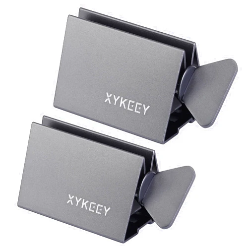 XYKEEY Toothpaste Tube Squeezer - Set of 2 Toothpaste Squeezer Rollers, Metal Toothpaste Tube Wringer Seat Holder Stand (Gray)