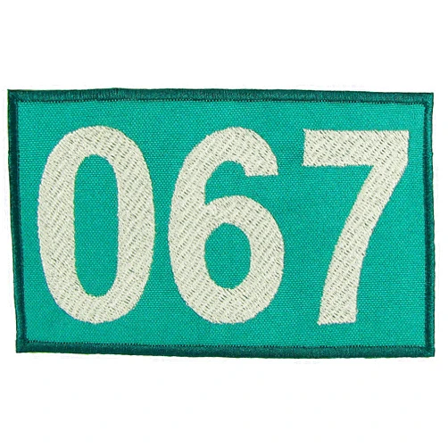 Gene's Trinkets Squid TV-Show Patch for Player 067 Kang SAE-byeok. Embroidered, Iron-On