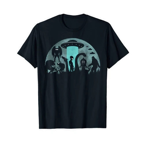 Thebigfoottz Co. Bigfoot Loch Ness Monster Mothman and Aliens Funny Cryptid T-Shirt