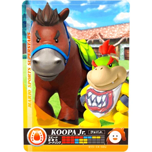 Amiiob Nintendo Mario Sports Superstars Amiibo Card Horse Racing Bowser Jr. for Nintendo Switch, Wii U, and 3DS