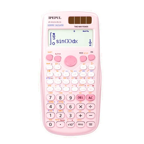 IPepul Scientific Calculators, IPepul Pink Math Calculator with 417 Function, Solar Battery Power and 4-Line Display, School Supplies for Middle High College Students Teachers (Pink 991ES Plus)