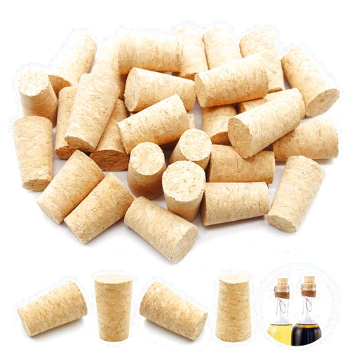 Anvin 30 Pack Wood Corks Plugs Tapered Blank Wine Corks Wine Beer Stoppers Leakproof Natural Wooden Corks Replacement for Wine Bottles, Beer Bottles, Liquor Bottles Cork Crafts(0.87x0.67x1.38inch)