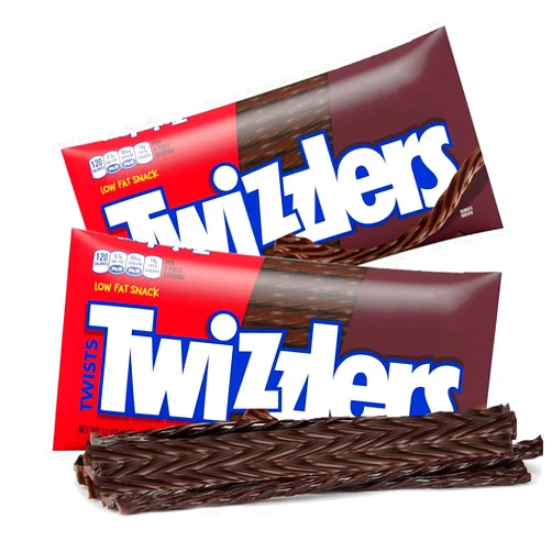 Taboom 2 Pack Chocolate Licorice Candy Twists Full Size - Chocolate Flavored Candy Sticks Soft and Chewy Sweet Candy For Party Savors, Snacks & Treats