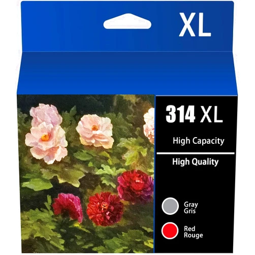 ETBFIT 314XL G/R Ink Cartridges Remanufactured for epson 314 312xl Ink cartridges T314 312XL Work with Expression Photo XP-15000 XP-8500 XP-8600 Printer (Gray/red)