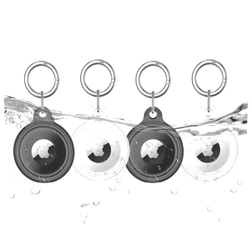 Supfine Waterproof Airtag Holder, 4 Pack Air tag Keychain, Protective [Anti-Scratch] Tracker Case with Loop Key Ring for Apple Airtags,Airtag Cover for Wallet,Luggage,Cat,Dog,Pets,for Item Finder