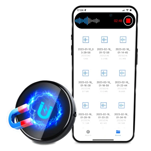 COHANA 3072Kbps Magnetic Voice Recorder, Audio Recorder with AI-Intelligent Triple Noise Cancellation, 64GB Voice Activated Recorder with 4000Hours Store, Recording Device for Lectures, Meetings, Intervie