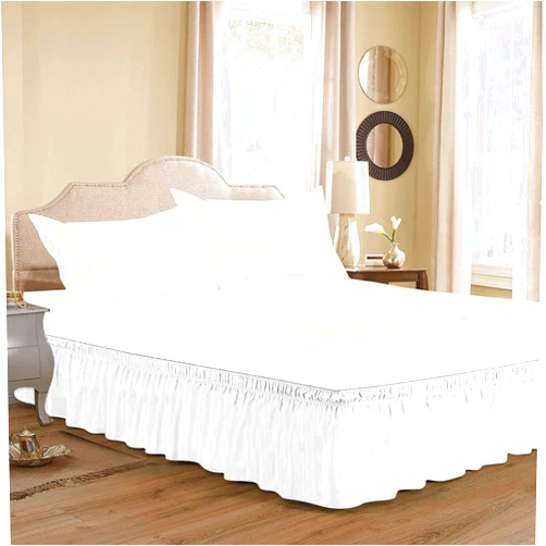 PG Beddings Wrap Around Bed Skirt 100% Egyptian Cotton, 1000 Thread Count Easy Fit with 12