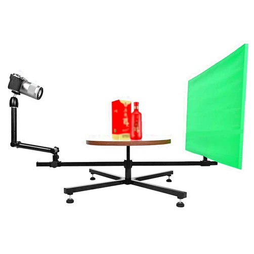 OUOQNUE Video Shooting Table, Professional Vertical Surround Photography Rotating Stand, 360 Panoramic Photo Booth, Freely Adjustable for Easy Storage