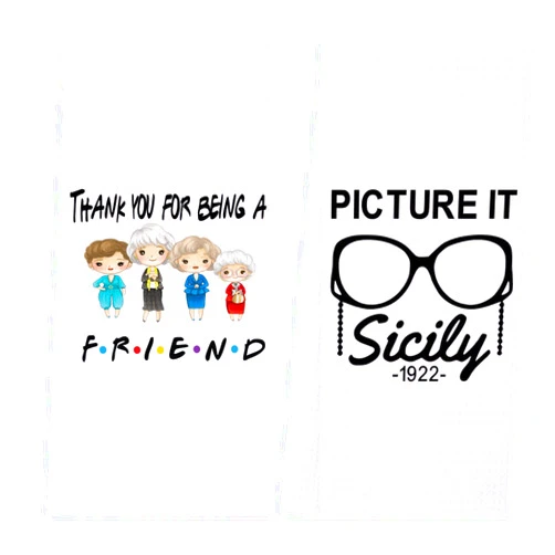 LXOMILL Funny Kitchen Towels, Friend Gifts, Golden Friendship Birthday Gifts for Women Besties Female Girls Mom, Golden Merchandise Dish Towels Set, Housewarming Gift