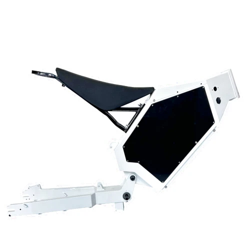 SZWEDI Stealth Bomber Electric Bike Frame for E-Motorcycle Enduro Ebike Frame 3000W 5000W 8000W 10000W Power White