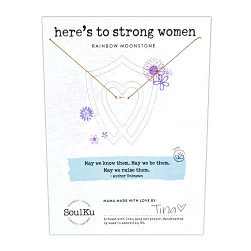 SoulKu Empowering Necklace, Empowering Jewelry With Healing Crystal, Inspirational Necklace For Strong Women, Mom & Sister, 16