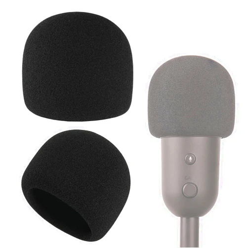 Rigych Seiren V2 X Microphone Windscreen, 2 Pcs Foam Mic Cover Large Size Pop Filter for Razer Seiren V2 X Mic (Black)