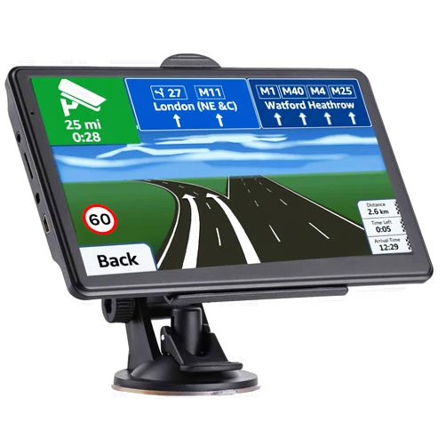 HUTNVEA GPS Navigation for Car, 2024 Map 7 inch Touch Screen Car GPS, Voice Turn Direction Guidance, Support Speed and Red Light Warning, Pre-Installed North America Lifetime map Free Update
