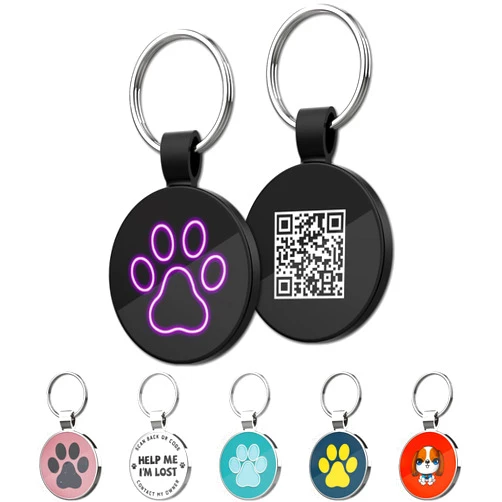 MYLUCKYTAG QR Code Pet ID Tags Dog Tags - Pet Online Profile - Scan QR Receive Instant Pet Location Alert Email