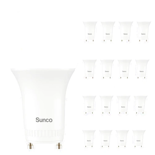 Sunco Lighting Sunco 16 Pack GU24 LED Light Bulbs 2 Prong A19, CRI91 5000K Daylight, 9W Equivalent 60W, CFL Replacement 800 Lumens, Bright Dimmable Twist & Lock GU24 Pin Base with Two Prongs Instant On U