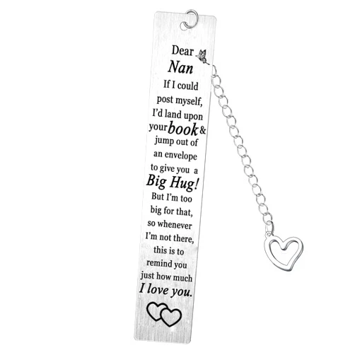 BESPMOSP I Love You Nan Bookmark Nanny Bookmark Nanny Birthday Mothers Day Gifts Grandma Bookmark Keepsakes Present from Granddaughter Grandson