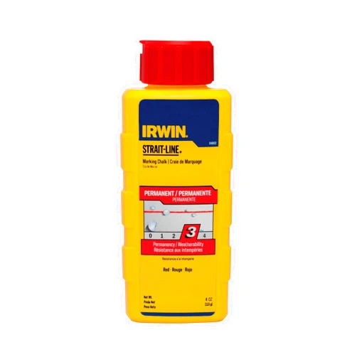 IRWIN Tools STRAIT-LINE 64802 Permanent Marking Chalk, 4-ounce, Red (64802)