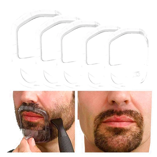 RIMOL Beard Shaper Goatee Mustache Grooming Tool Face Hair Styling Template for Man - Transparent - 5 PCS/Set (Transparent)
