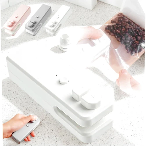 Generic Mini Bag Sealer 2 in 1 Sealer And Cutter Handheld Thermal Vacuum Sealer Upgraded Bag Sealer Heat Sealer Plastic Bag Snack Bag Food Storage Bag Sealer (White)