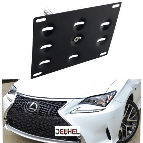 DEWHEL Front Bumper Tow Hook License Plate Mount Bracket Holder Bolt On for Lexus RC RC-F GS LS ES RX