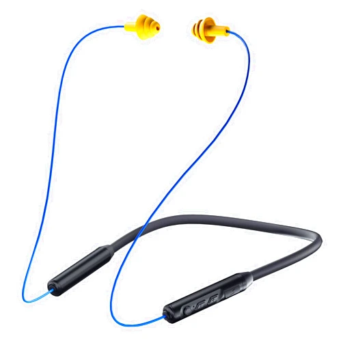 MIPEACE Bluetooth Earplug Headphones, Neckband Wireless Earbuds earplugs-29db Noise Reduction isolating in-Ear earplug Earphones and Controls,IPX5 sweatproof,19+Hour Battery(Blue)