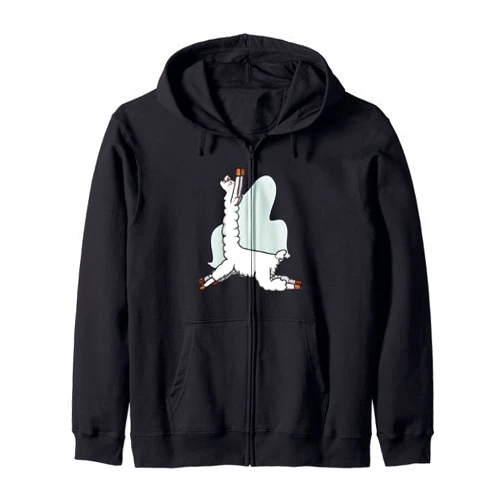 Yoga Lama Alpaka Tier lustig witzig Hobby Sport Funny yoga lama alpaca funny animal Zip Hoodie