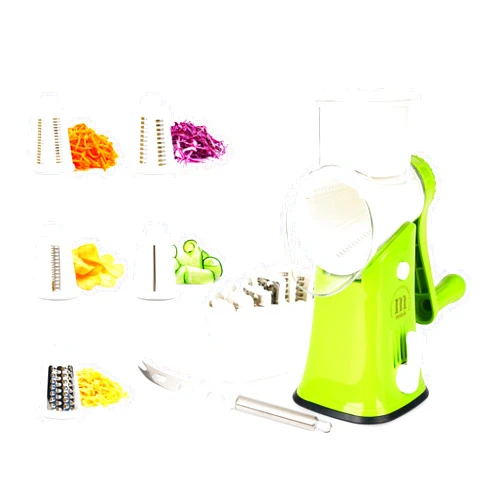 Munch a simple Kitchen Munch Rotary Cheese Grater - Cheese Shredder with Handle & 5 Stainless Steel Blades - Manuel Rotating Cheese Grinder & - Potato & Vegetable Grater