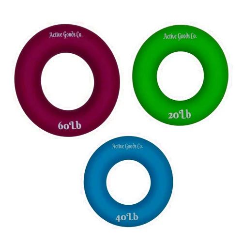ActiveGoodsCo Hand & Forearm Exerciser - Single ring or Set, Resistance 10-120Lb, Diameter 2.5-3,5in. Visit to see more options